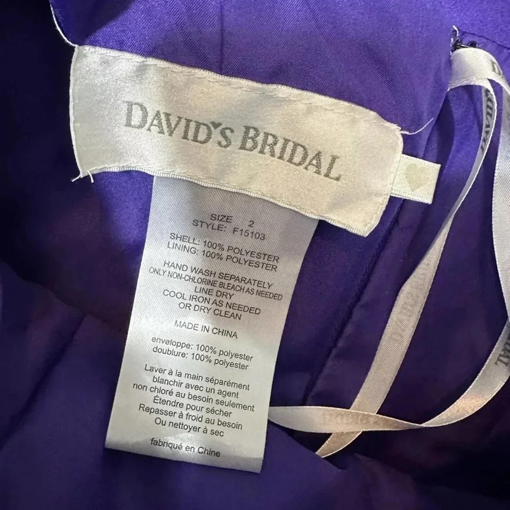 DAVIDS BRIDAL Satin Strapless mini Sheath Dress Size 2 - Picture 4 of 5